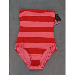 Kate Spade Size S One Piece Bathing Suit Orange and Peach Stripes